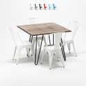 quadratische holztischgarnitur und metallstühle design industrial bay ridge Kosten