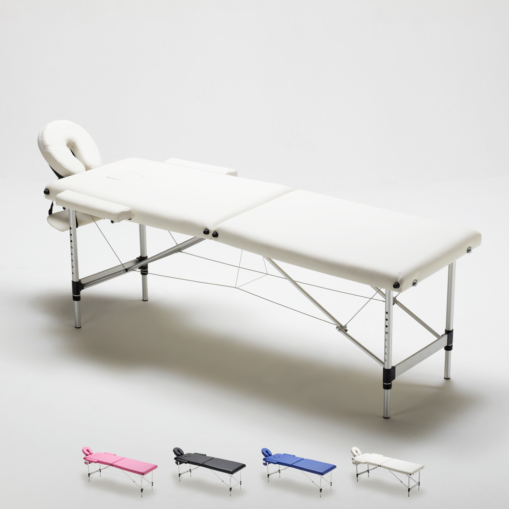 Aluminium Klappbar Massageliege Tragbar 2-Zonen 210 cm Shiatsu
