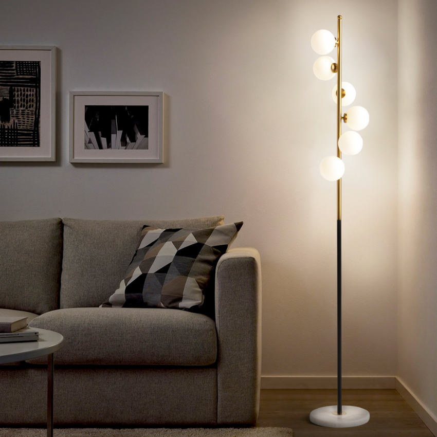 Stehlampe Design Mit Lampenschirm LED Marmorsockel Alibreo