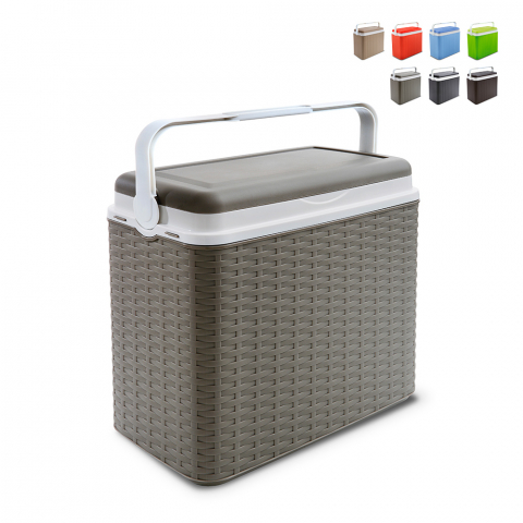 Tragbare starre Kühlbox 24 Liter Rattan Adriatic Midollino