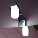 Badezimmerschrank Hängesockel 2 Schubladen Spiegel LED Lampe Keramikspüle Storsjon Gris