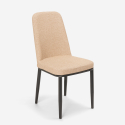 Design Stühle für Küchen Bars Restaurants Stoff und Metall mit Holzeffekt Davos Dark Kosten