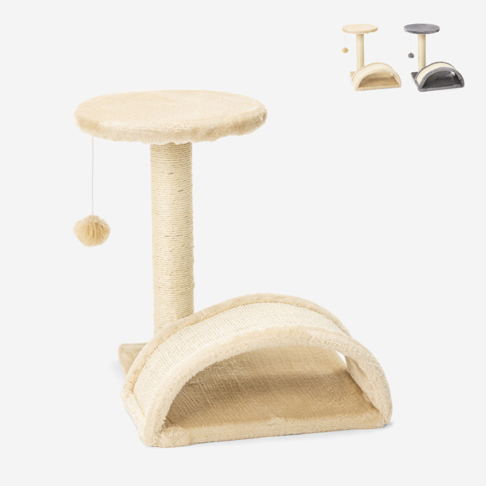 Kratzsäule für Katzen Bogen Tunnel Sisal-Seil Entspannungsball 45 cm Manx