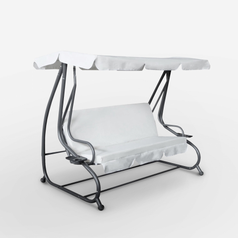 3-Sitzer Schaukelstuhl aus Stahl mit Sonnenschutzdach Iacto
