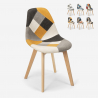 Patchwork Stuhl aus Holz und Stoff für Küche Bar Restaurant Robin Aktion
