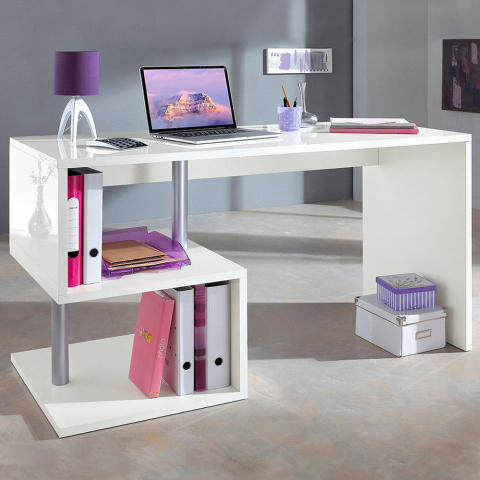 Moderne Schreibtisch Büro/Arbeitszimmer 140x60 Weiß Bolg Aktion