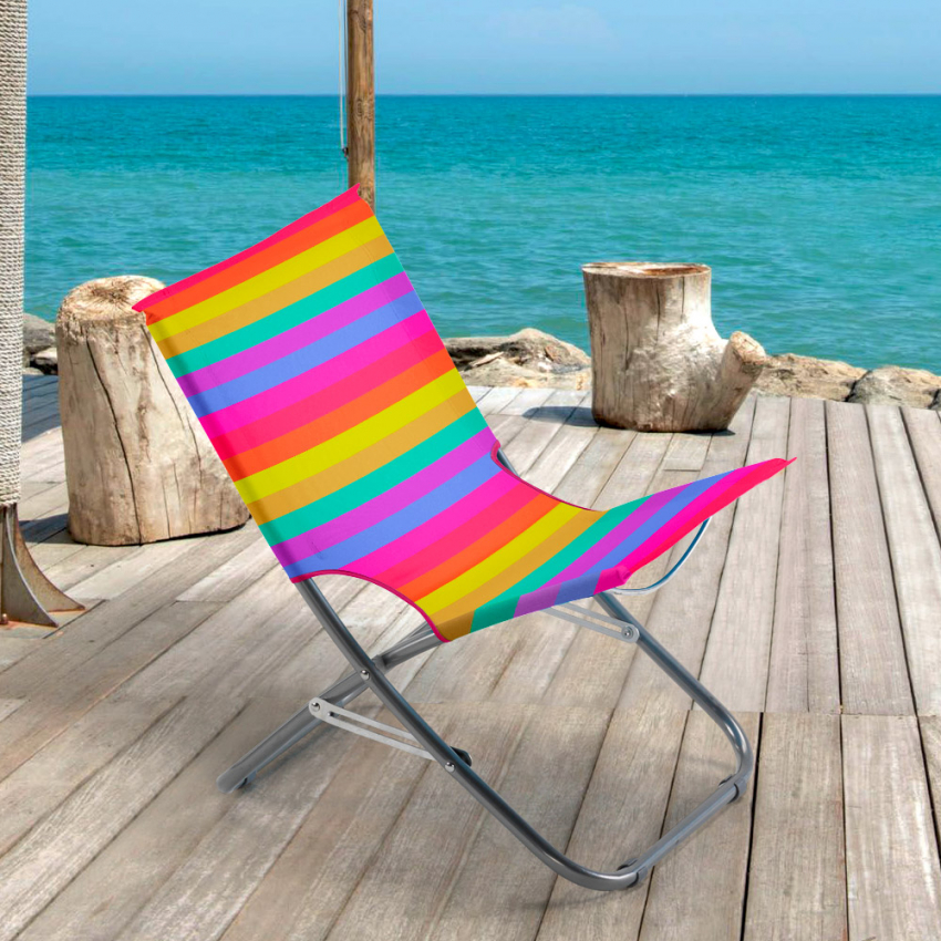 Klappbarer Strandstuhl Meer Strand Tragbar Vielfarbig Rodeo Rainbow