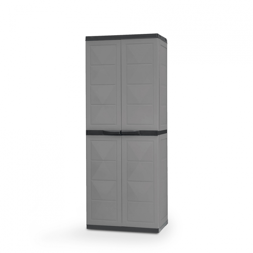 Hochschrank Besenschrank mit 2 Türen und 3 Ablagen für Haus und Garten H165cm Cindy Aktion