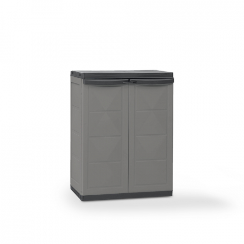 Plastik-Unterschrank mit 2 Türen und verstellbarem Regal für Haus und Garten H85cm Shorty Aktion