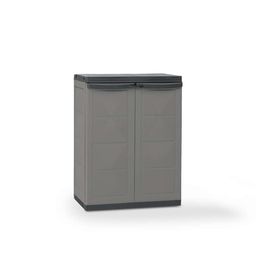 Plastik-Unterschrank mit 2 Türen und verstellbarem Regal für Haus und Garten H85cm Shorty Aktion