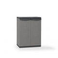 Plastik-Unterschrank mit 2 Türen und verstellbarem Regal für Haus und Garten H85cm Shorty Aktion