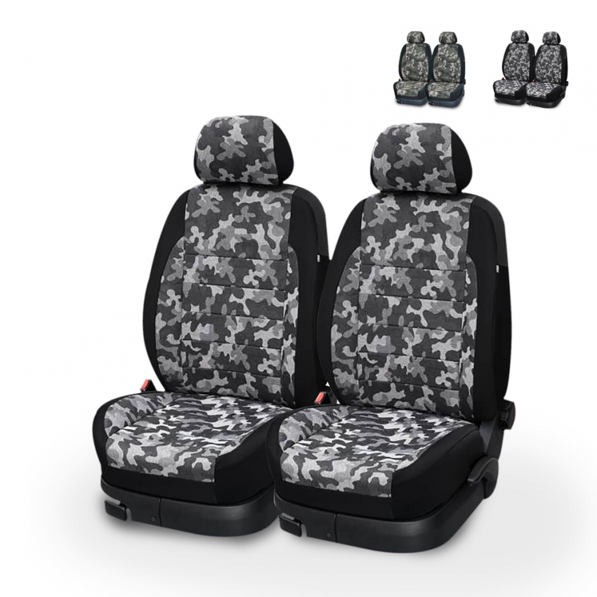 Paar universelle Vordersitzbezüge Camouflage für Autos mit Kopfstütze Panzer Sales