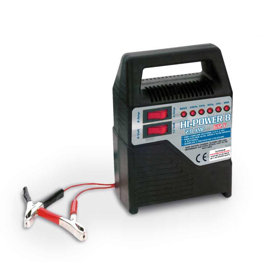 Tragbares Ladegerät Auto Motorrad mit LED-Anzeige 6/12 V Hi-Power 8 Aktion Tragbares Ladegerät Auto Motorrad mit LED-Anzeige 6/12 V Hi-Power 8 Aktion