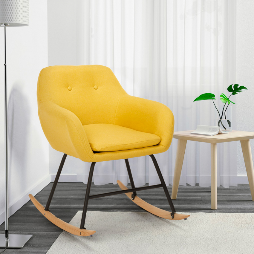  Woodpecker: Schaukelstuhl modernes Design Patchwork Stoff 