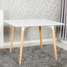 Quadratischer Tisch 80x80 in nordischem Design Holz für Küche Bar Restaurant Fern
