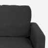 3-Sitzer-Sofa Steffy mit Armlehnen und Hocker aus elegantem Stoff Wohnzimmer 