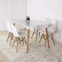 Skandinavisches Design quadratischer Tisch Küche Esszimmer Holz 80x80cm Wooden