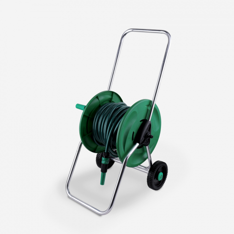 Schlauchaufrollerwagen mit 20 m Schlauchaufroller zur Gartenbewässerung Tubulus
