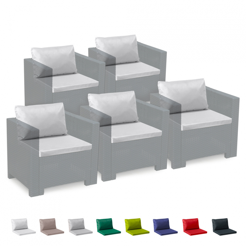Ersatzkissen Lounge Rattan Wasserdicht Bica Grand Soleil Set 5 Sitzer