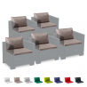 5-Sitzer Rattan Lounge-Kissen wasserdicht Set Bica Grand Soleil Verkauf
