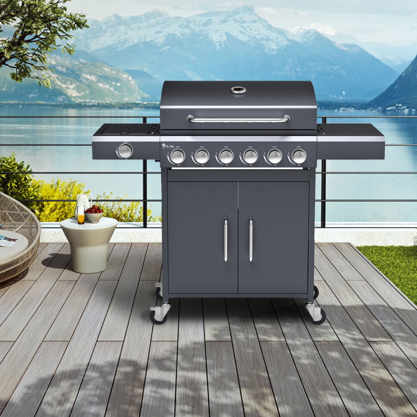 Creola Barbecue Grill Gas Bbq Edelstahl 6 1 Brenner Regale