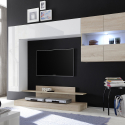 Modernes Wohnzimmer TV-Ständer Wand in glänzendem weißen Holz Nizza Sales
