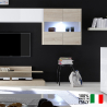 Modernes Wohnzimmer TV-Ständer Wand in glänzendem weißen Holz Nizza Angebot