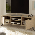 Skandinavisches Design TV-Schrank 2 Türen offenes Fach in Palma Holz Sales