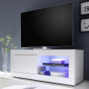 Weißer Hochglanz-TV-Schrank 140 cm mit Tür und offenem Fach Diver Wh Basic Aktion