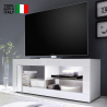 Weißer Hochglanz-TV-Schrank 140 cm mit Tür und offenem Fach Diver Wh Basic Verkauf