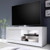 Weißer Hochglanz-TV-Schrank 140 cm mit Tür und offenem Fach Diver Wh Basic Angebot