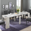 Ausziehbarer Konsolentisch 79x54-252cm platzsparend in hellem Holz Ester Aktion