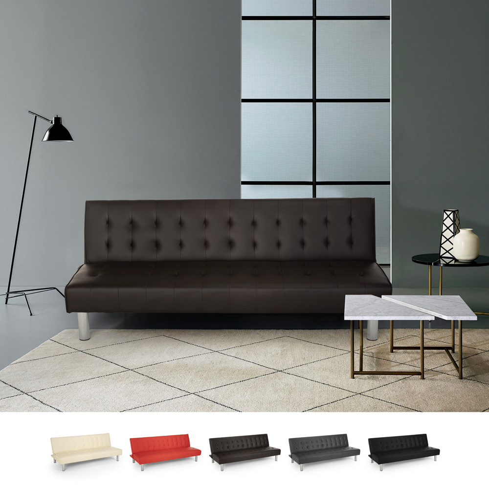 Elly modernes design leder kunstleder 2 sitzer clic clac sofa bett