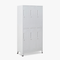 Schließfächer mit 6 Fächern und Schloss 90x45 H180 Schliessfachschrank Etna Light Sales
