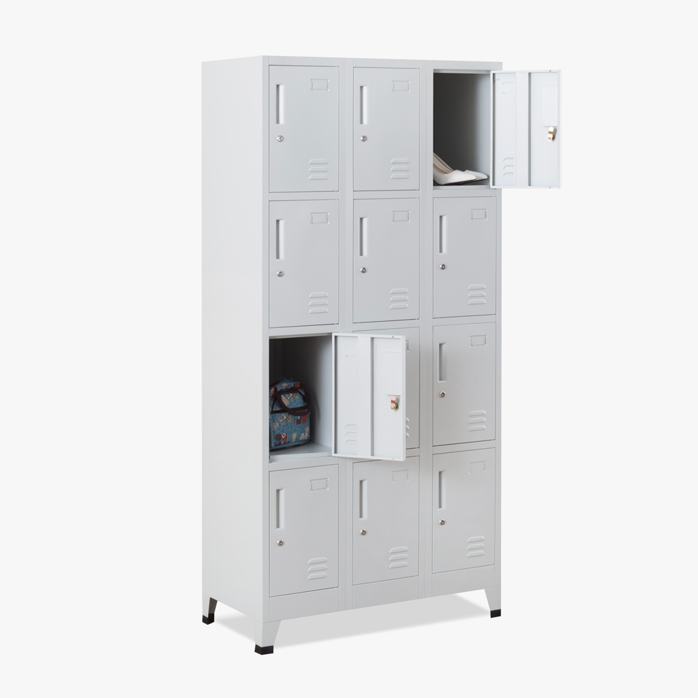 Metallschrank mit 12 Fächern für Ankleideraum 90x45 H190 mit Schloss Krakatoa Light
