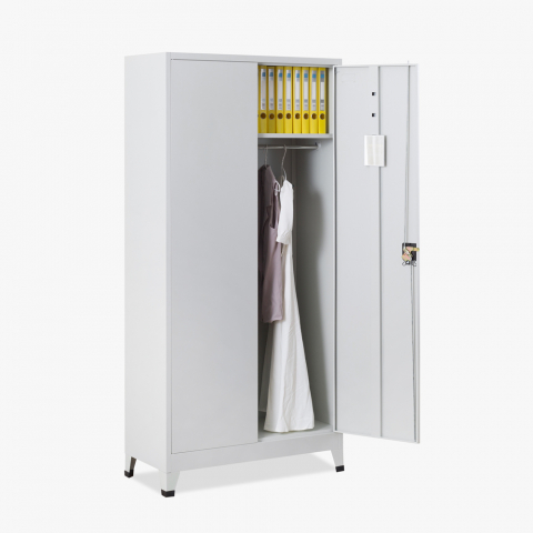 Büro Dokumentenschrank mit 2 Metalltüren 90x40 H180 mit Schloss Vesuvio Light