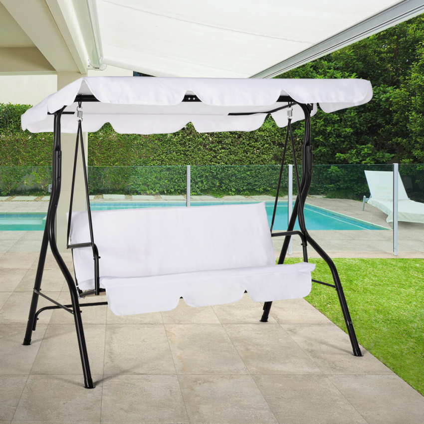  Yaw: Gartenschaukel Terrasse 3-Sitzer Stahl 
