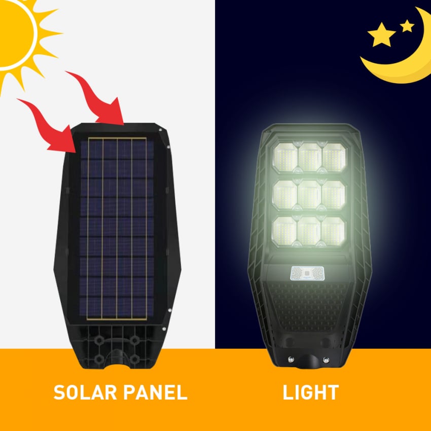 100W LED Solar Straßenlaterne Seitenhalterung Fernbedienungssensor Solis M