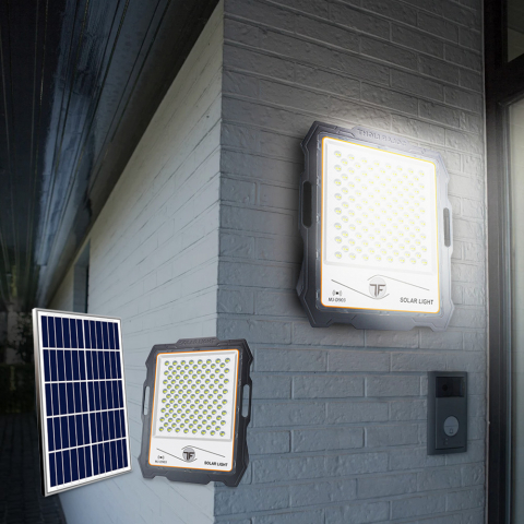 Tragbarer 300W LED Scheinwerfer Solarpanel 3000 Lumen Fernbedienung Inluminatio L