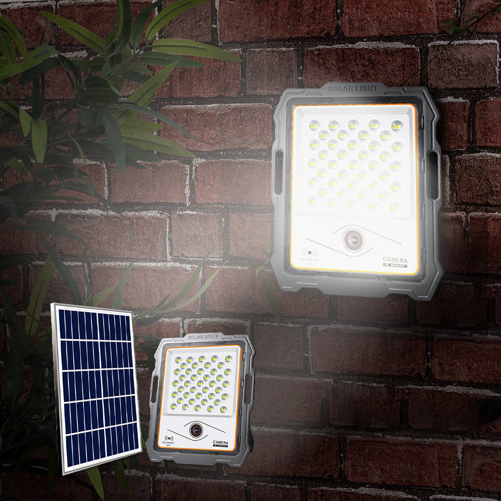 Conspicio M LED-Flutlicht 100W Solarpanel 2000 Lumen Wi-Fi-Kamera