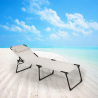 2er Set Liegestühle Strandliegen Sonnenliegen aus Aluminium für Strand und Garten Mauritius 