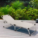 2er-Set Liegestühle Strandliegen Sonnenliegen aus Aluminium für Strand und Garten Seychelles Verkauf