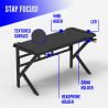 Gaming-Schreibtisch 120x60cm LED Carbon ergonomischer Kopfhörerhalter Sportbot LED 120 Katalog