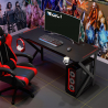 Gaming-Schreibtisch 120x60cm LED Carbon ergonomischer Kopfhörerhalter Sportbot LED 120 Verkauf