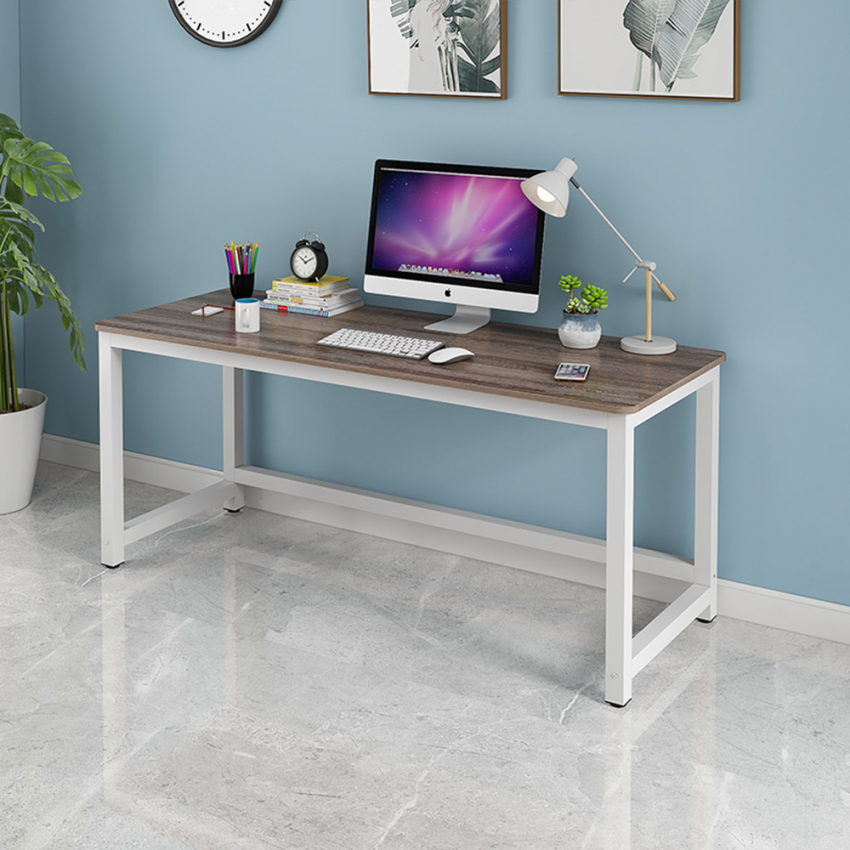  Bridgetwhite 120: Büro Schreibtisch rechteckig Holz Metall modern weiss 