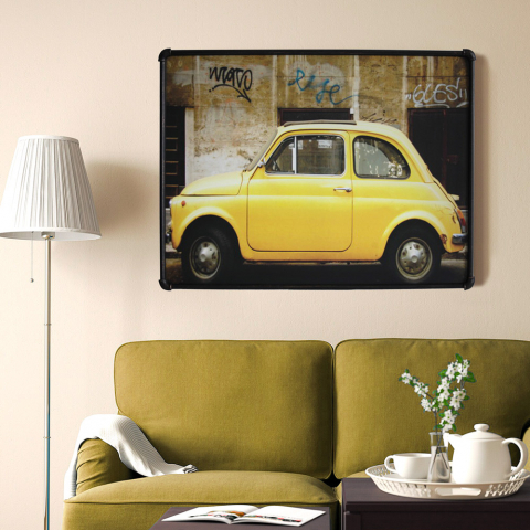 Automobil-Leinwandbild mit Metallrahmen 80x60cm Cinquecento Aktion