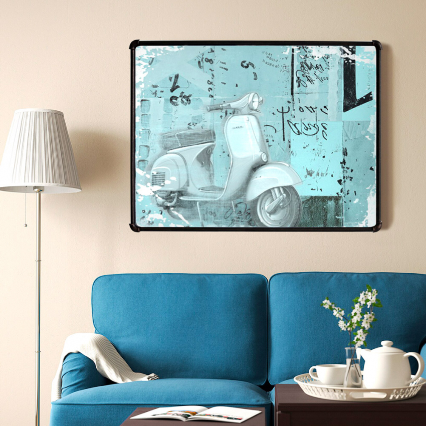 Motorradbild auf Leinwand mit Metallrahmen 80x60 cm Moto Aktion Motorradbild auf Leinwand mit Metallrahmen 80x60 cm Moto Aktion