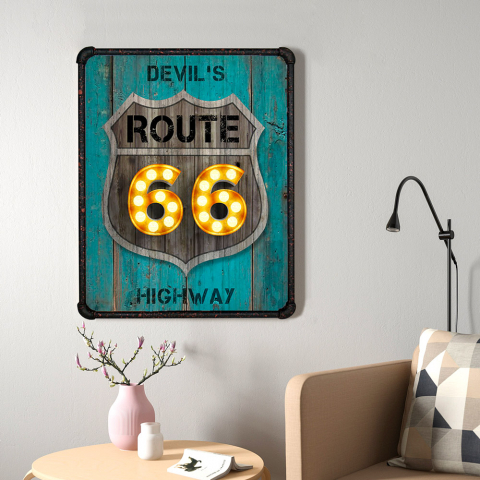 Logo-Leinwandbild mit Metallrahmen 60x80 cm Devil's Highway Aktion