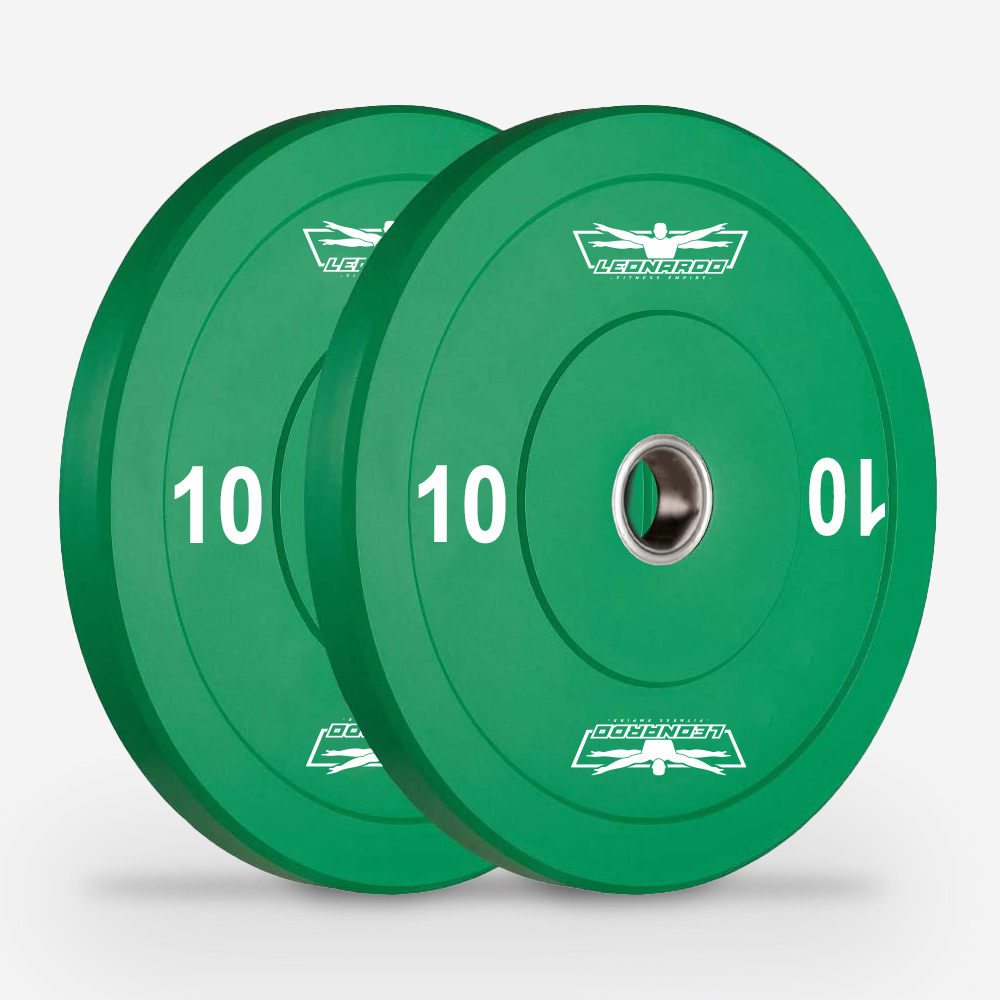2 x 10 kg Gummi und Stahl Hantelscheiben 50mm Bumper Cross Training Hanzo