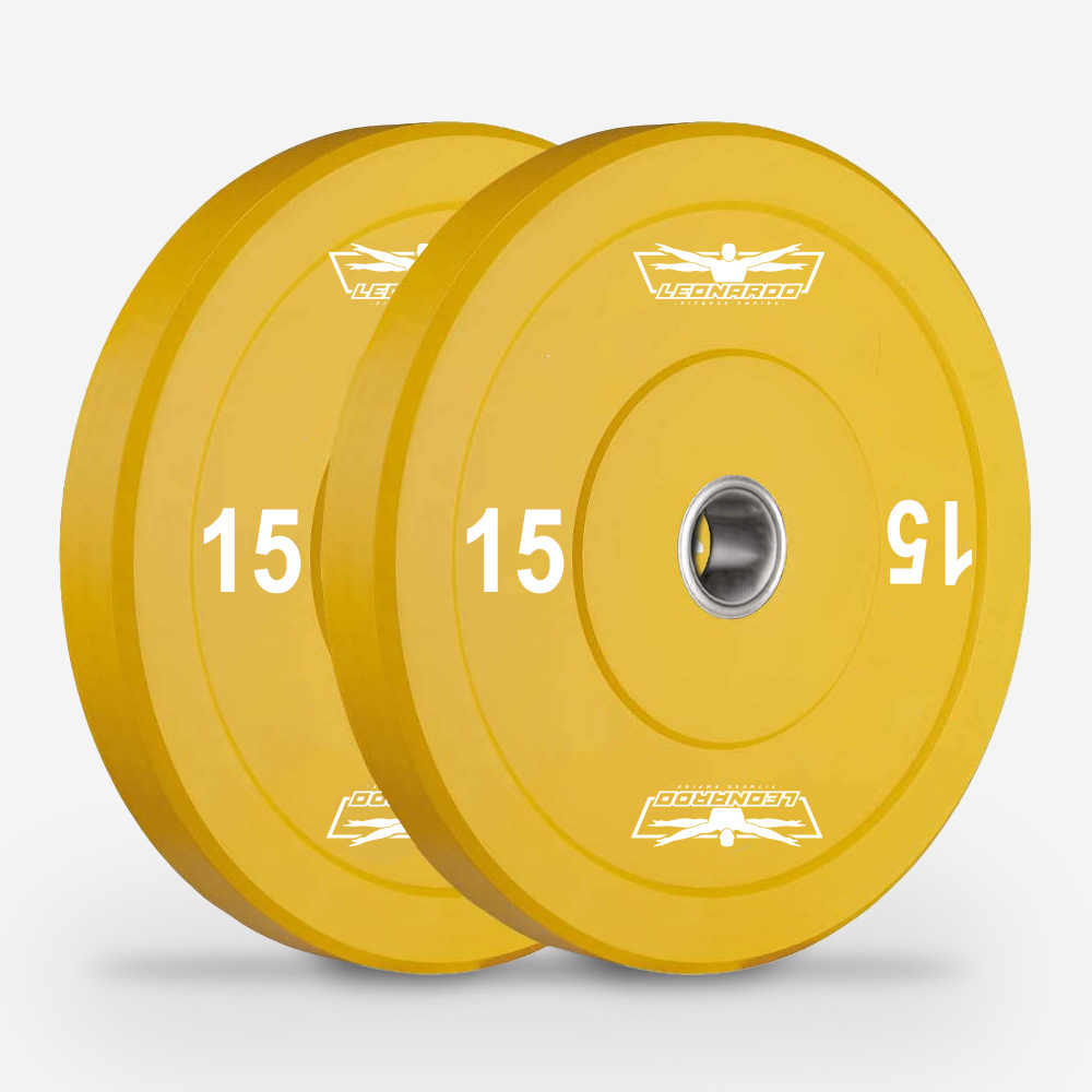 2 x 15 kg Olympische Hantelscheiben Gummi und Stahl 50 mm Cross training Hanzo